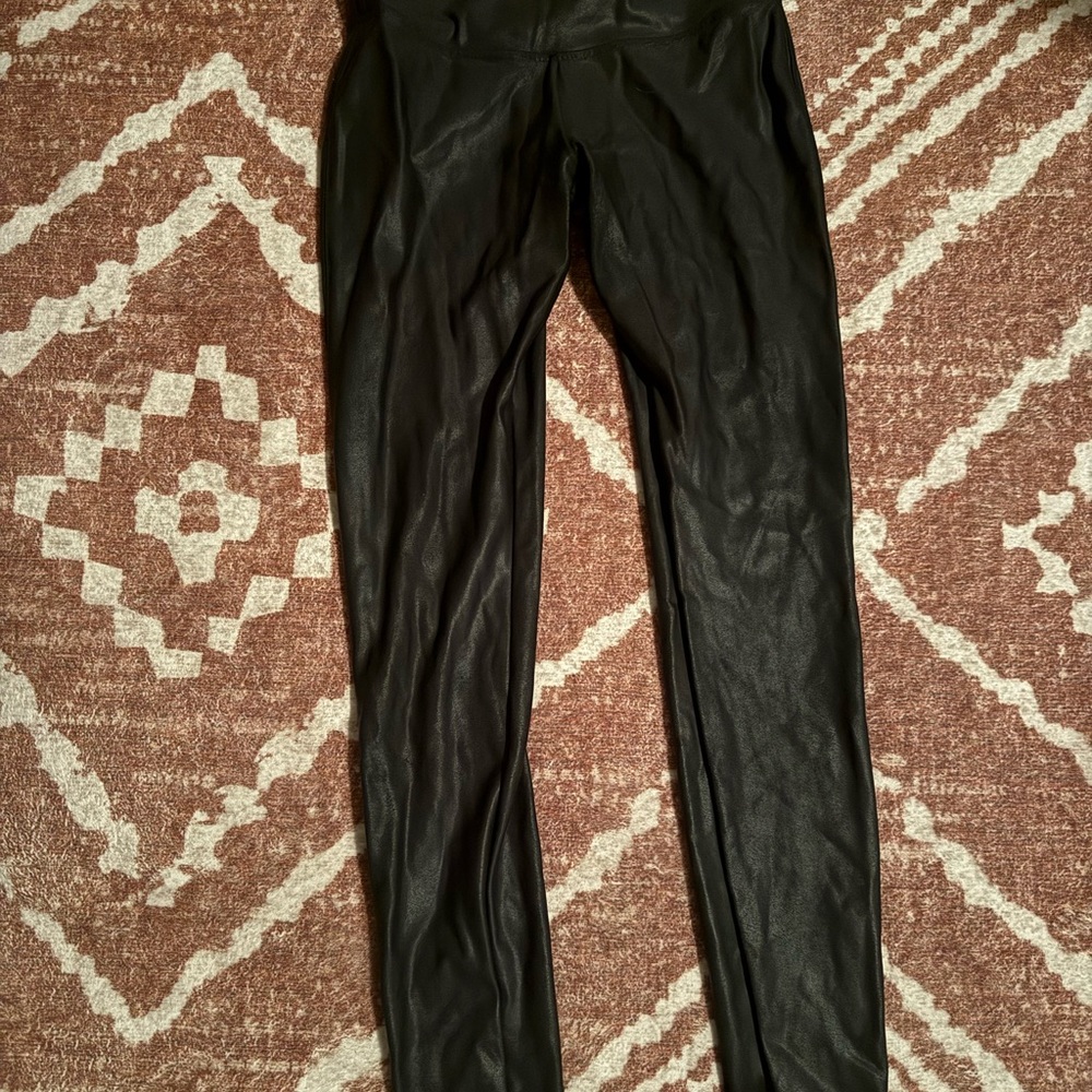 Time and Tru Shiny Black Leggings
